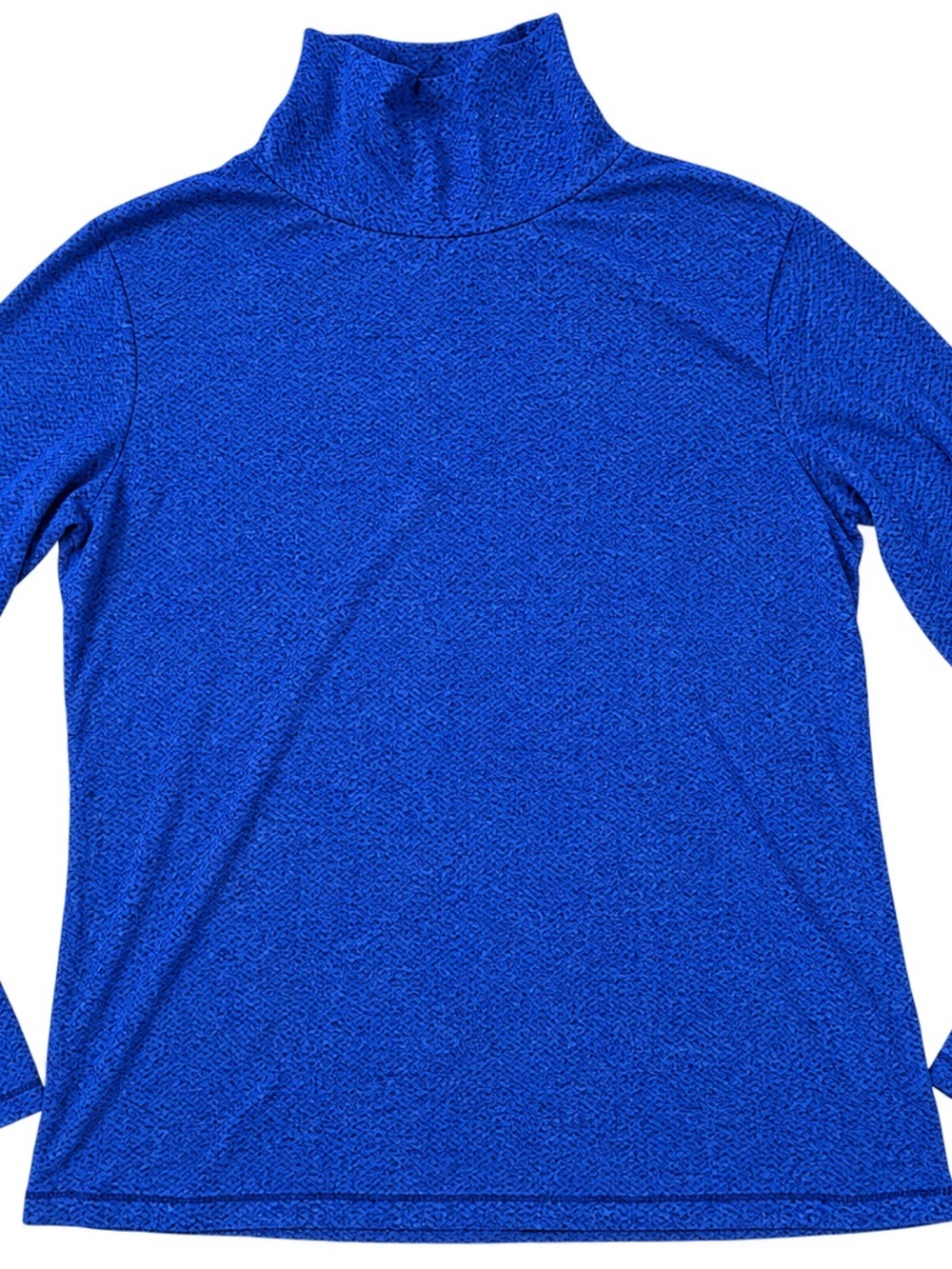 Athleta Blue Textured Turtleneck Long Sleeve Top Size L